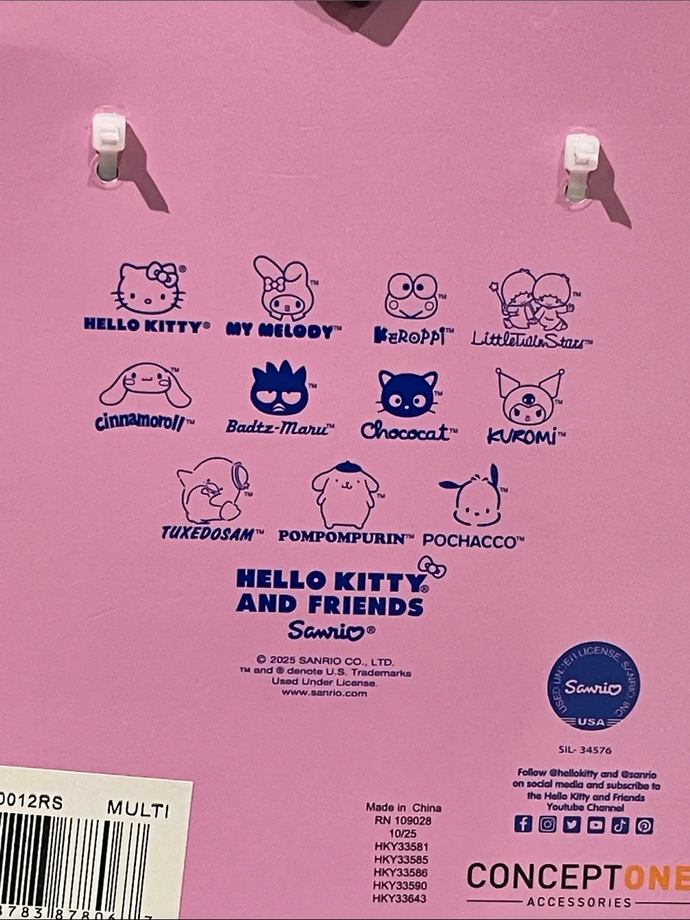 Brand New WOT Sanrio Hello Kitty & Cinnamoroll Keychain Set - Pink, White, Blue